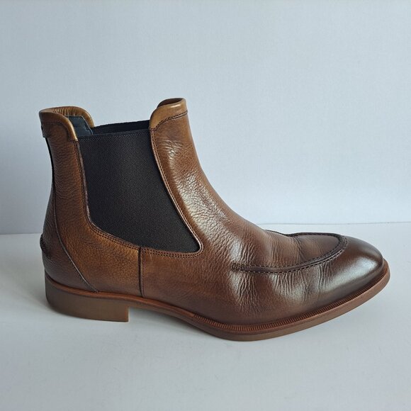 New Di Bianco Minori Men\'s Brown Leather Slip On Chelsea Boots main image 15